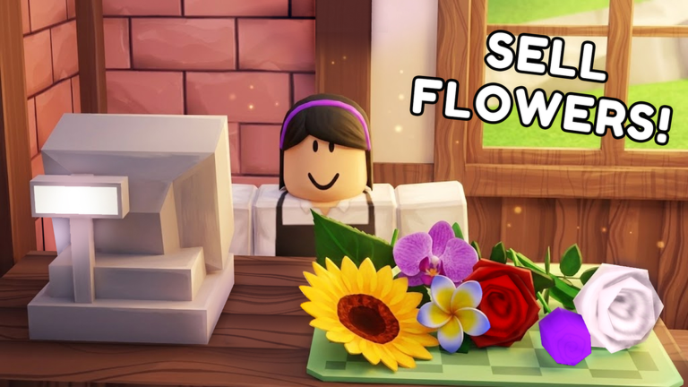 Official My Flower Shop screenshot showing bouquets inside the flower shop