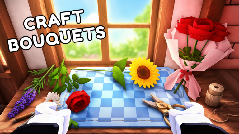 Official My Flower Shop screenshot showing colorful flowers growing in garden plots